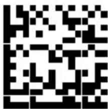 Black and white QR code image containing encoded data
