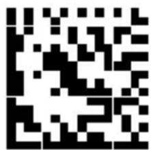 Black and white QR code image containing encoded data