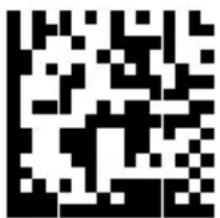 Black and white QR code image containing encoded data
