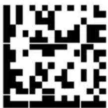 Black and white QR code image containing encoded data