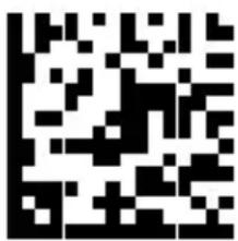 Black and white QR code image containing encoded data