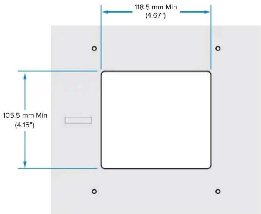 118.5 mm Min (4.67") 105.5 mm Min (4.15")
