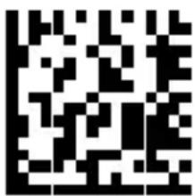 Black and white QR code image containing encoded data