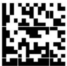 Black and white QR code image containing encoded data