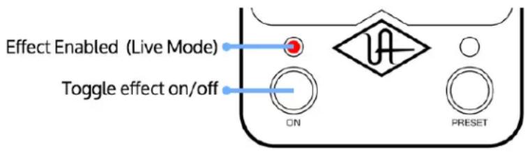 Effect Enabled (Live Mode) Toggle effect on/off ON PRESET