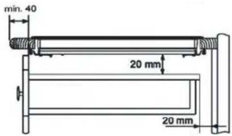 min. 40 20 mm 20 mm