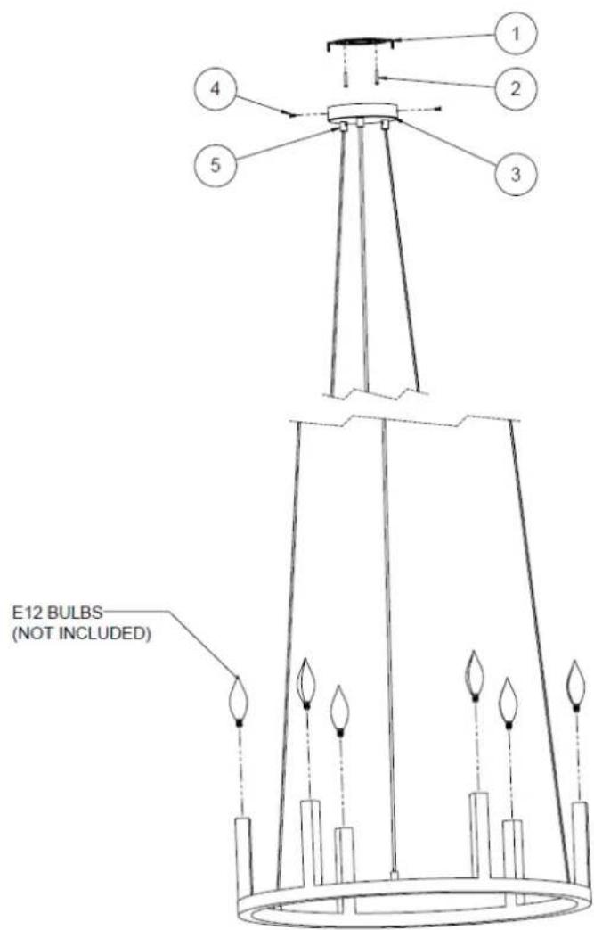 1 2 3 4 5 E12 BULBS (NOT INCLUDED)