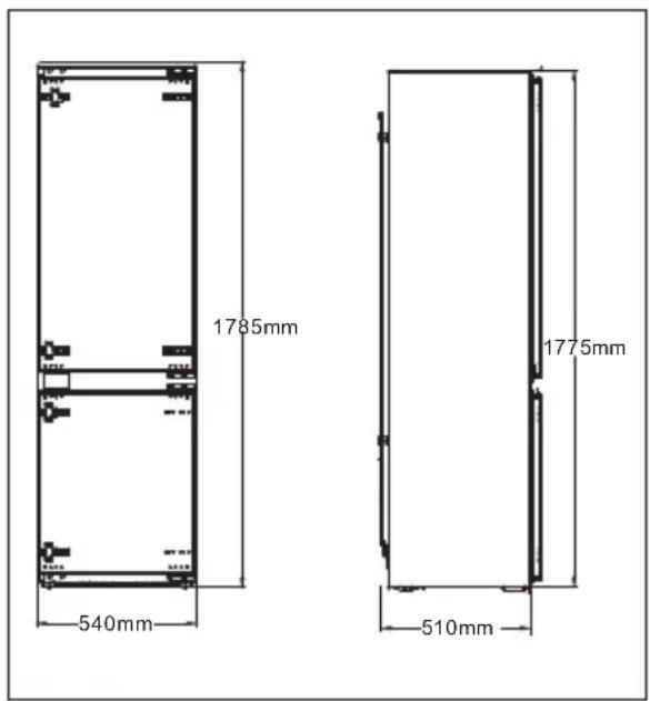 1785mm 540mm 1775mm 510mm