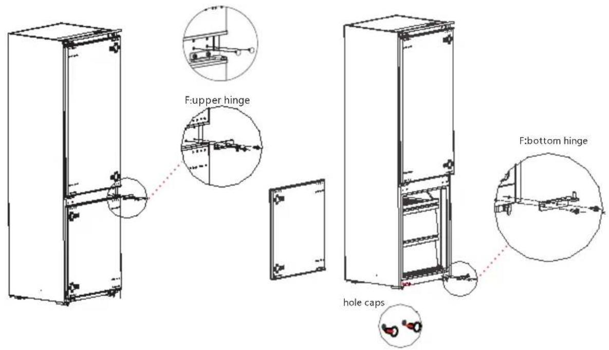 F:upper hinge F:bottom hinge hole caps
