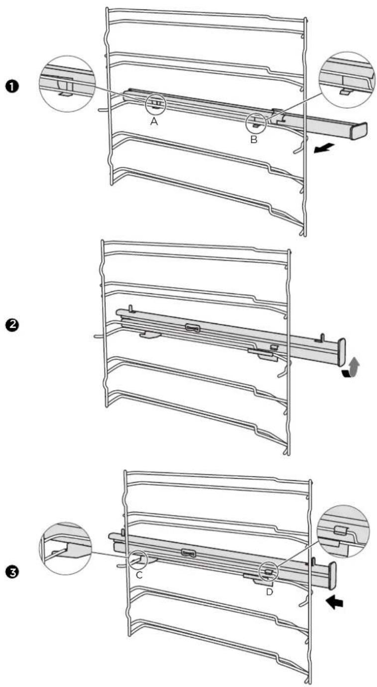 Master Kitchen MKO 903-ED M BK - Montare le guide telescopiche (prendere come esempio il lato sinistro e fare lo stesso per il lato destro) - 1