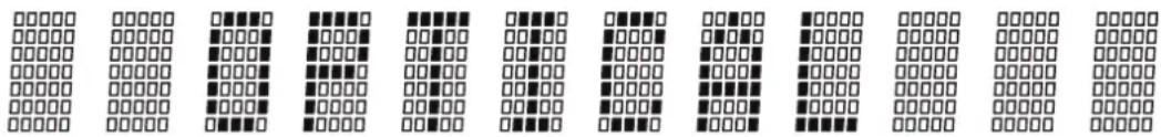 Binary sequence pattern with alternating '0' and '1' symbols, likely representing a digital or data encoding interface