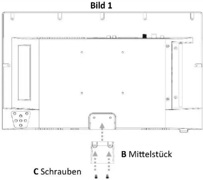 Bild 1 C Schrauben B Mittelstück