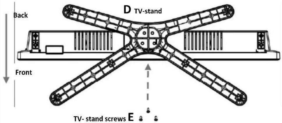 D TV-stand Back Front TV- stand screws E