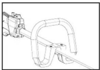 Technical line drawing of a mechanical clamp or bracket assembly (no text or symbols)