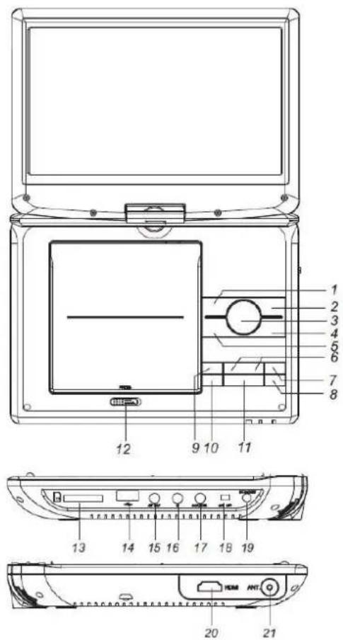 Technical diagram of a laptop case with labeled components and internal layout