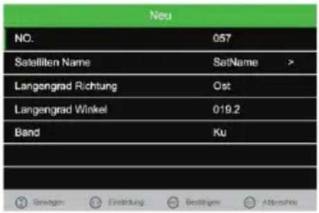 Neu NO. 057 Satelliten Name SatName > Langengrad Richtung Ost Langengrad Winkel 019.2 Band Ku Bewegen Einleitung Bestätig am Attractions