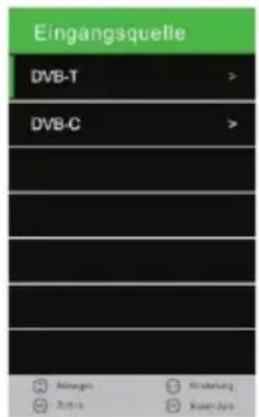 Eingangsquelle DVB-T > DVB-C >