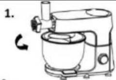 Line drawing of a kitchen mixer with a rotating knob (no text or symbols)