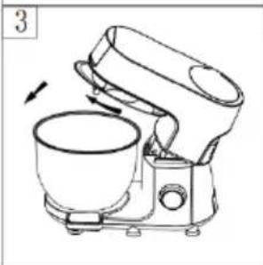 Line drawing of a kitchen mixer with a side bowl and fan (no text or symbols)