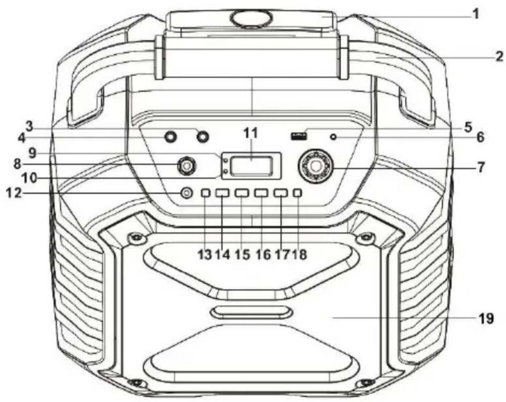 Technical diagram of a robotic device with numbered components for identification