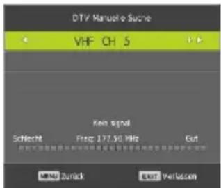 DTV/ Manuelo Sucre VHF CH 5 Key signal Schneft Freq: 177,50 MHz Gut NEW Quick Exit Verlassen