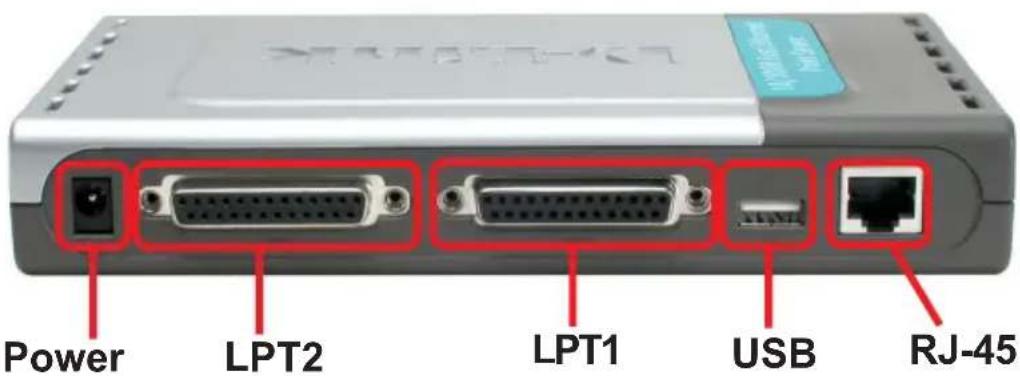 Power LPT2 LPT1 USB RJ-45