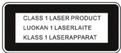 CLASS 1 LASER PRODUCT LUOKAN 1 LASERLAITE KLASS 1 LASERAPPARAT