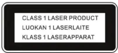 CLASS 1 LASER PRODUCT LUOKAN 1 LASERLAITE KLASS 1 LASERAPPARAT