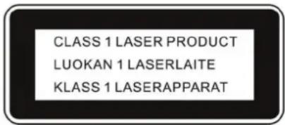 CLASS 1 LASER PRODUCT LUOKAN 1 LASERLAITE KLASS 1 LASERAPPARAT