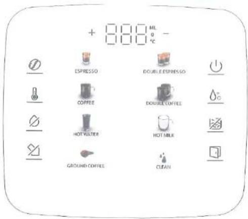 + 888 ML 0 °C ESPRESSO DOUBLE ESPRESSO COFFEE DOUBLE COFFEE HOT WATER HOT MILK GROUND COFFEE CLEAN