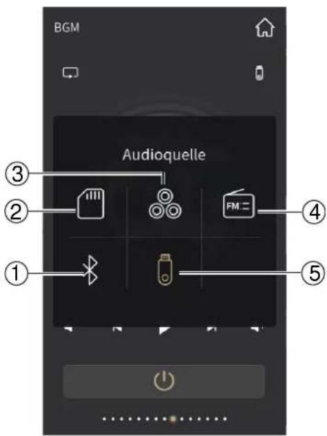 BGM Audioquelle ① ② ③ ④ FM ⑤