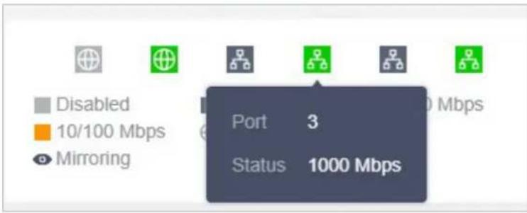Disabled 10/100 Mbps Mirroring Port 3 Status 1000 Mbps