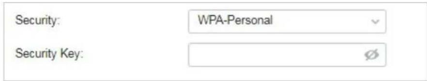 Security: WPA-Personal Security Key: Ø