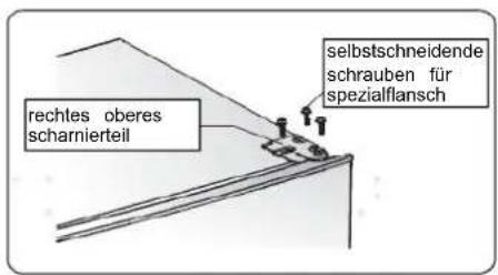 rechtes oberes scharnierteil selbstschneidende schrauben für spezialflansch