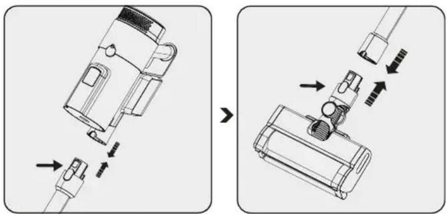 GRUNDIG VCP 9431 PRO - Attaching the body and brush - 1