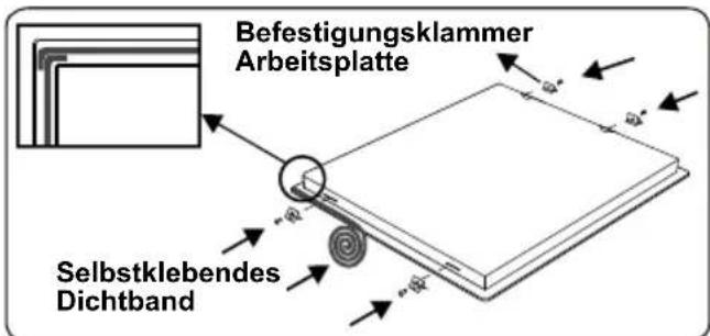 Befestigungsklammer Arbeitsplatte Selbstklebendes Dichtband