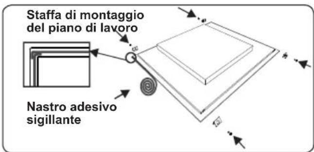 Staffa di montaggio del piano di lavoro Nastro adesivo sigillante