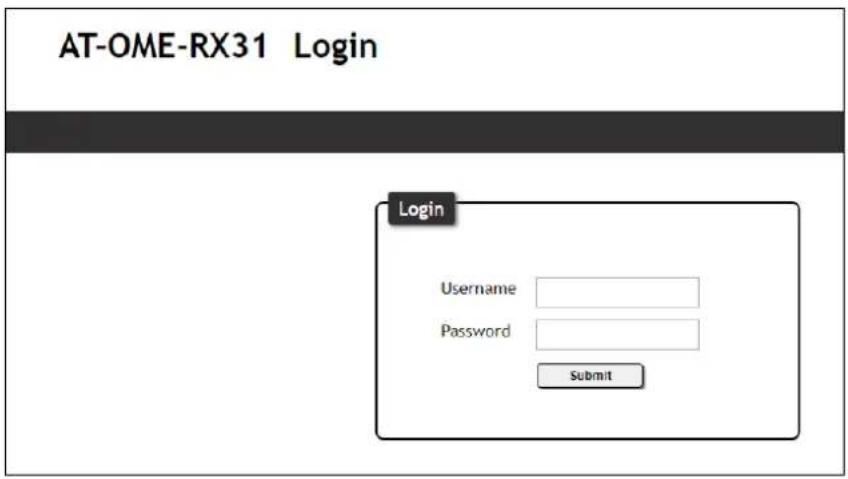 AT-OME-RX31 Login Login Username Password Submit