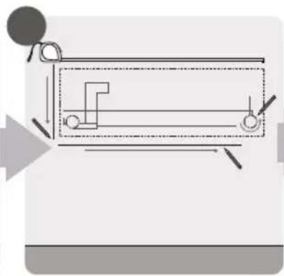 Pure mechanical diagram showing a lever mechanism with no text or symbols