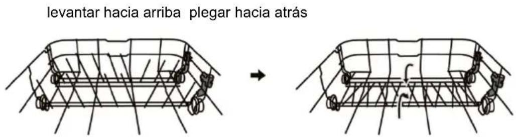 levantar hacia arriba plegar hacia atrás