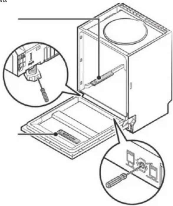 CORBERO CLVM4824I - Passo 5. Nivelamento da máquina de lavar louça - 1