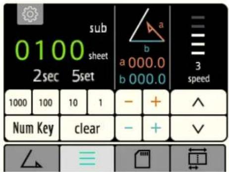 0100 sub sheet 2sec 5set 1000 100 10 1 Num Key clear - + ^ - + ✓