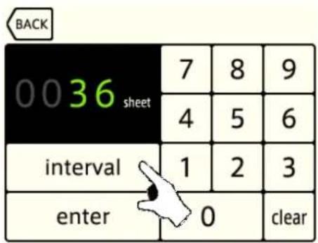 0036 sheet 7 8 9 4 5 6 interval 1 2 3 enter 0 clear