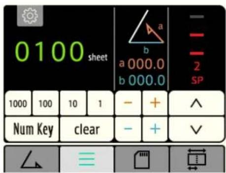 0100 sheet a 000.0 b 000.0 - - - 2 SP 1000 100 10 1 - + ^ Num Key clear - + ✓ ≡