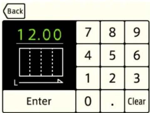 Back 12.00 7 8 9 4 5 6 1 2 3 Enter 0 . Clear