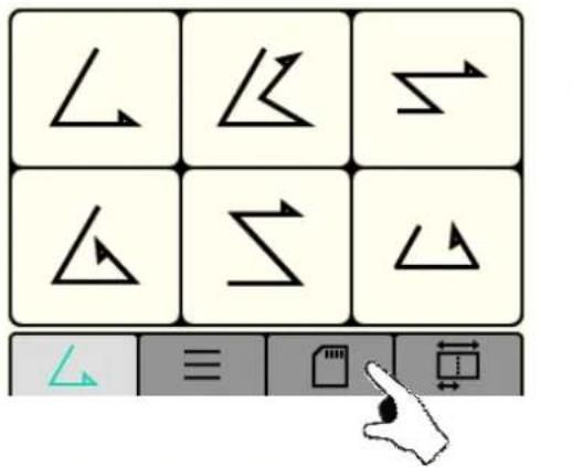 Diagram showing 3D coordinate system with arrows and triangle symbols, including a toolbar with selection icons.
