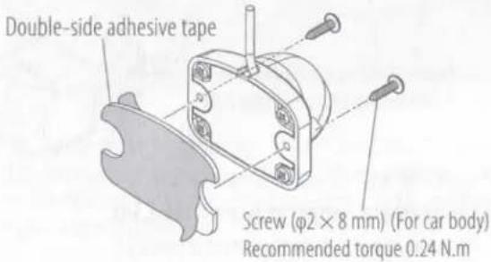 Double-side adhesive tape Screw (φ2 × 8 mm) (For car body) Recommended torque 0.24 N.m