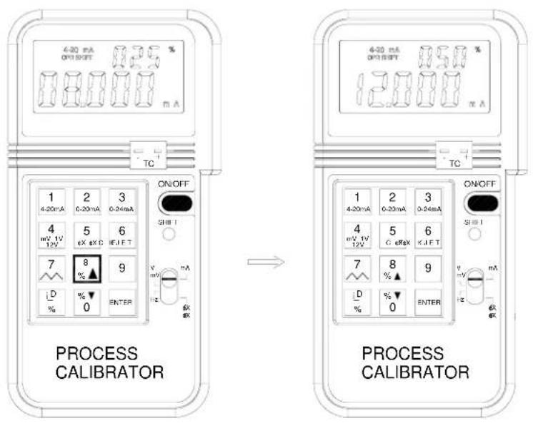 4-20 mA ON/OFF TC 1 2 3 4-20mA 0-20mA 0-24mA mV, 1V 6x 8xC 9EJ T 7 8 9 iD % ▼ % 0 ENTER ON/OFF THI1 V mA 1/2 Process CALIBRATOR 4-20 mA ON/OFF 4 5 6 mV, 1V 6x 8xC 9EJ T 7 8 9 iD % ▼ % 0 ENTER ON/OFF THI1 4-20mA 0-20mA 0-24mA 4 mV, 1V C effX KJ F T 7 8 9 iD % ▼ % 0 ENTER PROCESS CALIBRATOR