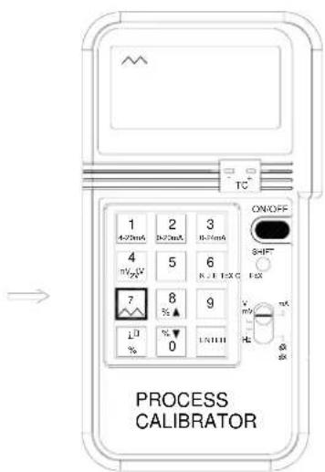 TC 1 2 3 4 5 6 7 8 9 10 0 ON/OFF SHIFT FOX PROCESS CALIBRATOR