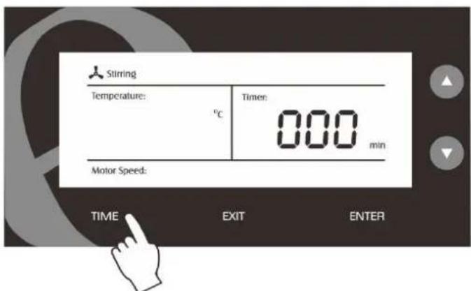 Stirring Temperature: °C Timer: 000 min Motor Speed: TIME EXIT ENTER